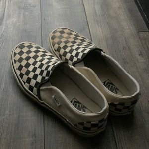 Vans Black & white checkered slip on skate shoes